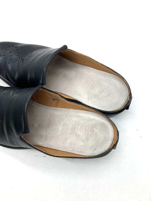 EARLE アール ミュール Classic mule ER2103 クラシックレザーミュールサンダル メンズ サイズ42 26cm ブラック 靴 B14901◆