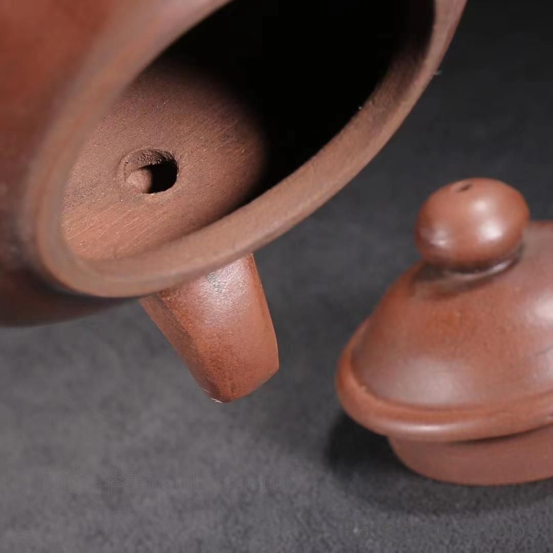新品未使用】中国古美術?原鉱底槽清泥養神紋?紫砂壺?底款:顧景舟