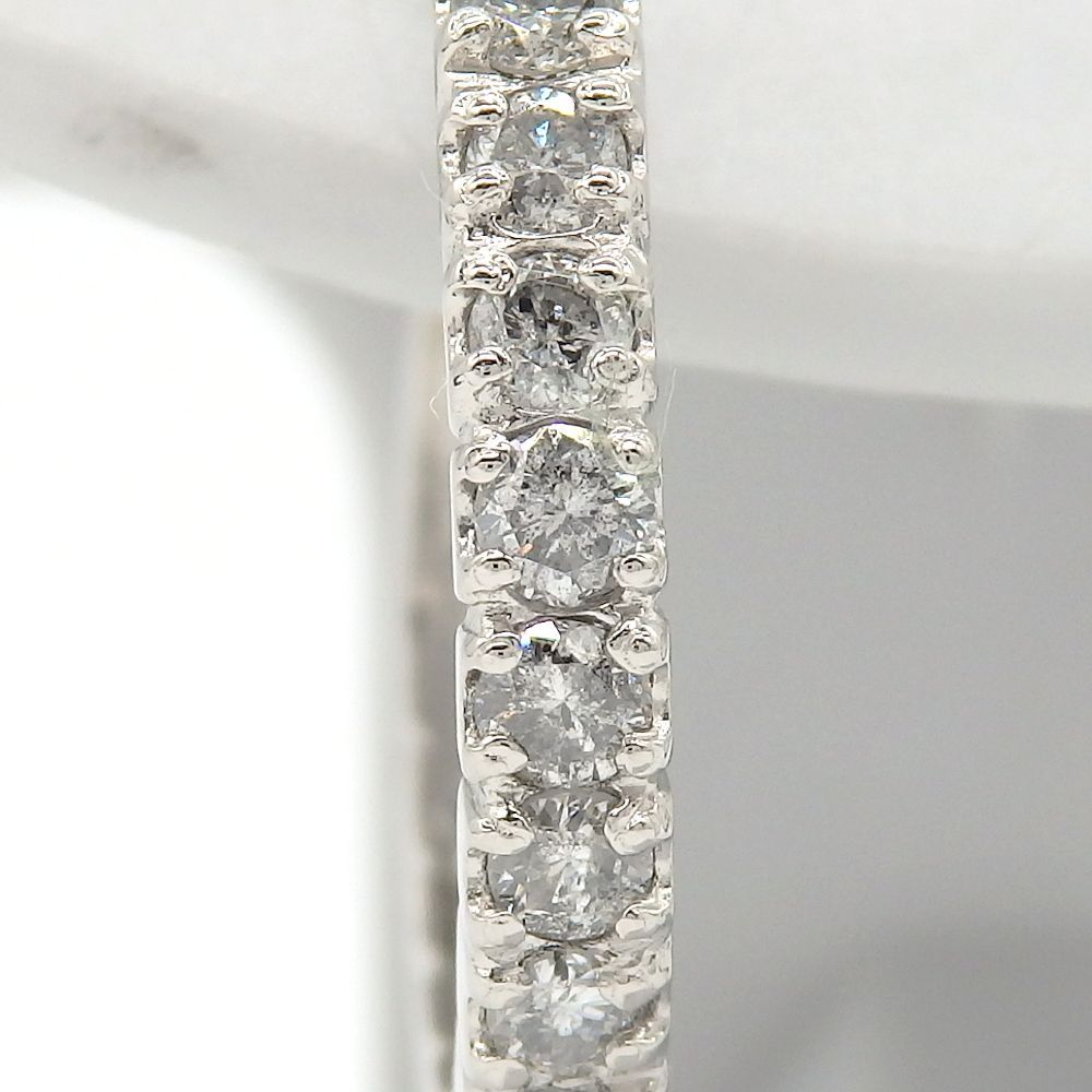 Pt900 プラチナ ダイヤモンド 0.5ct×2 フープ ピアス 中古 美品 新品