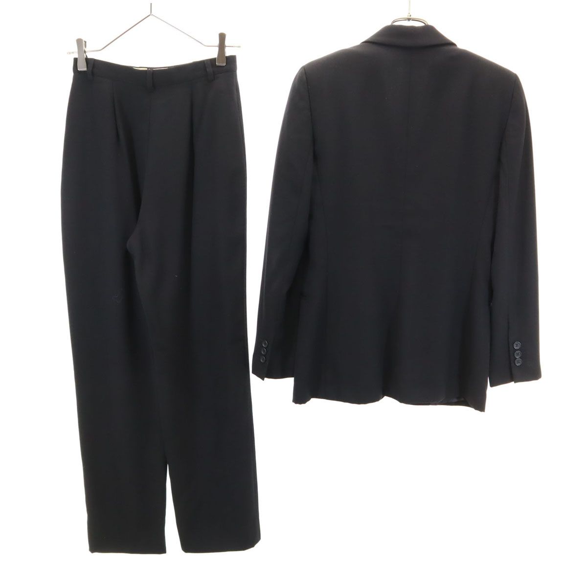 美品 90s EMPORIO ARMANI ウール セットアップ 黒 50 Emporio Armani エンポリオアルマーニ 90s イタリア製 ウール オールド