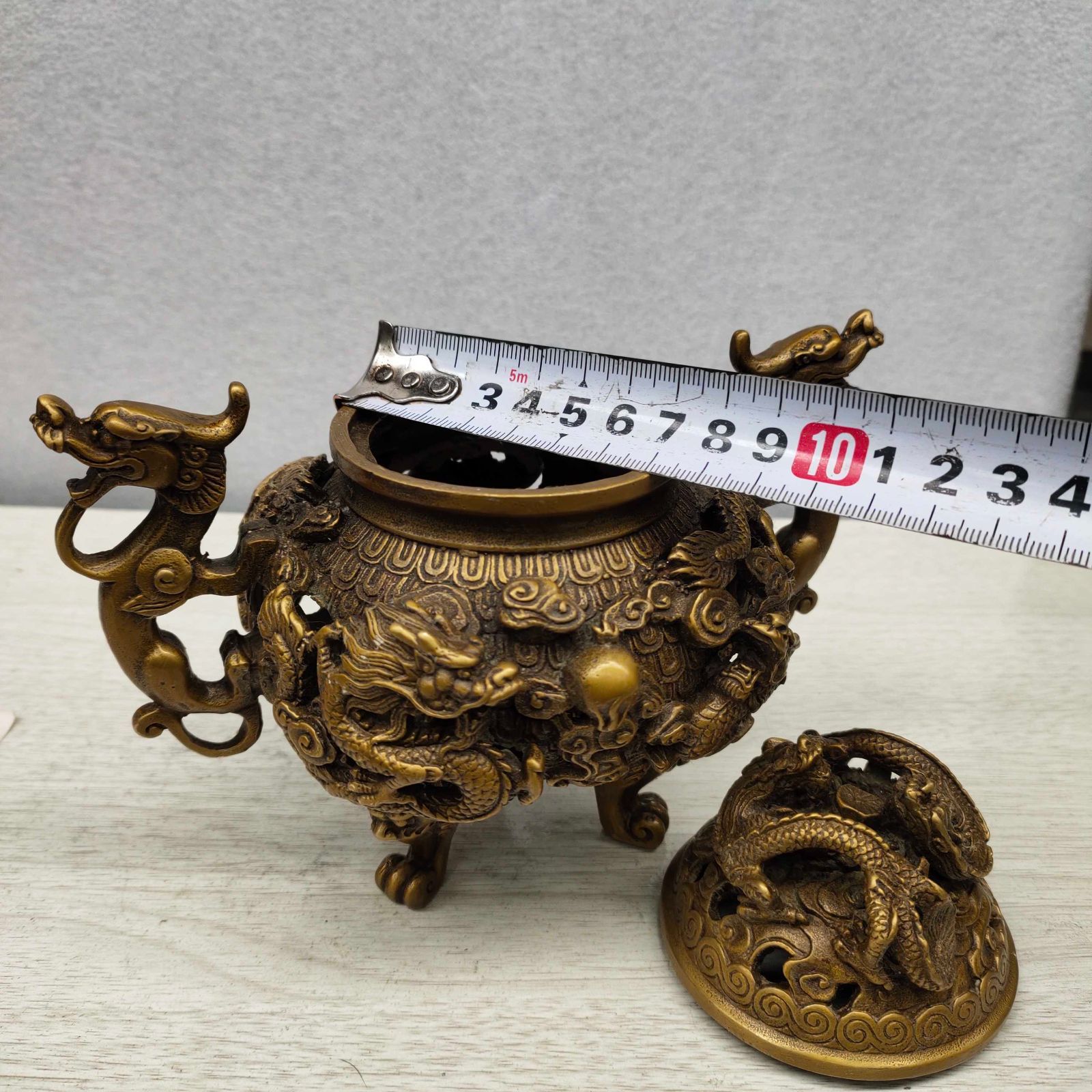 三足龍神香炉 大明宣徳年製 銅 開運 骨董 香道具 【公式通販】