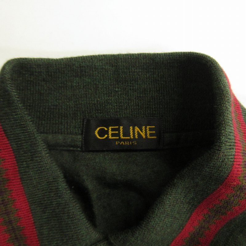 CELINE ニットポロシャツ オリーブグリーン ウール100% 00077407933-p.jpg?ts=1739350112322