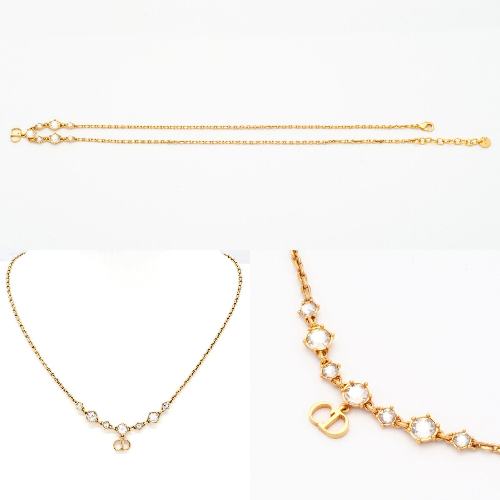 DIOR クレール ディー リュヌ ネックレス クリスタル CD シルバートーン Christian Dior ディオール DIOR ネックレス レディース Clair D