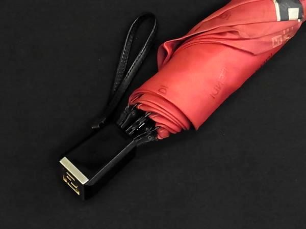 FENDI ロゴ入り レッド 長傘 希少✨️ FENDI フェンディ 長傘 ズッカ柄