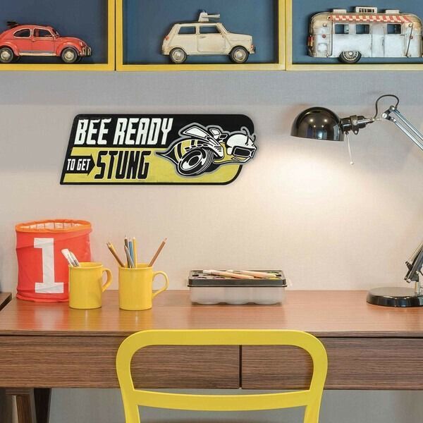 ダイカット メタルサイン DODGE SUPER BEE READY TO GET STUNG ブリキ看板 アメリカン雑貨