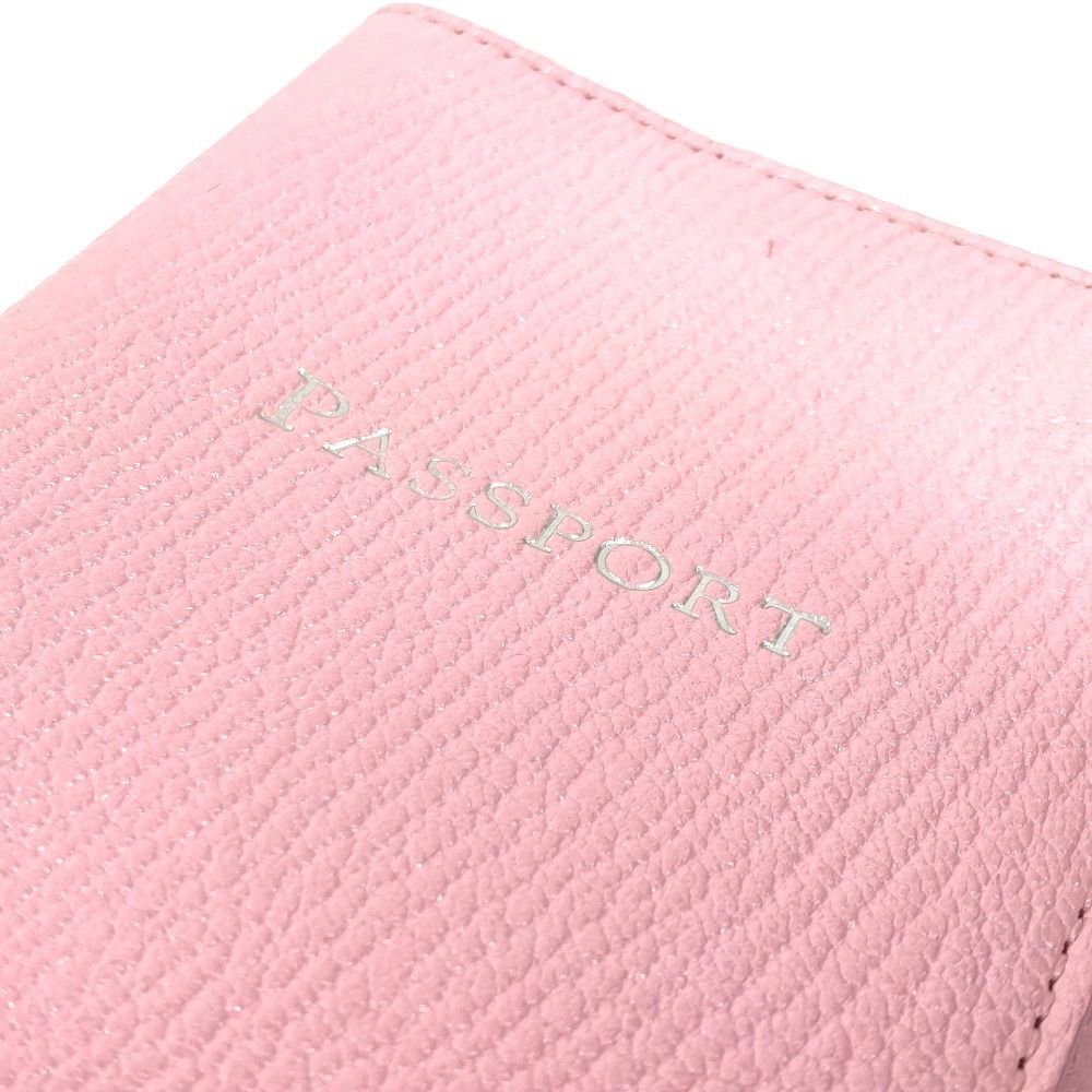 TIFFANY&Co. ティファニー パスポートケース ロゴ レザー ピンク
