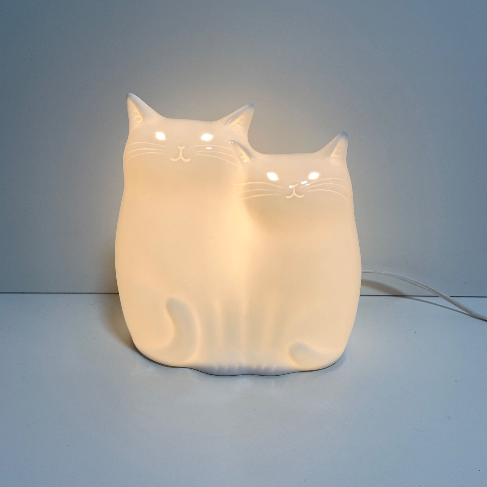 Vintage NARUMI CAT light 鳴海製陶 猫 ランプ 長島伸夫 照明 デスク