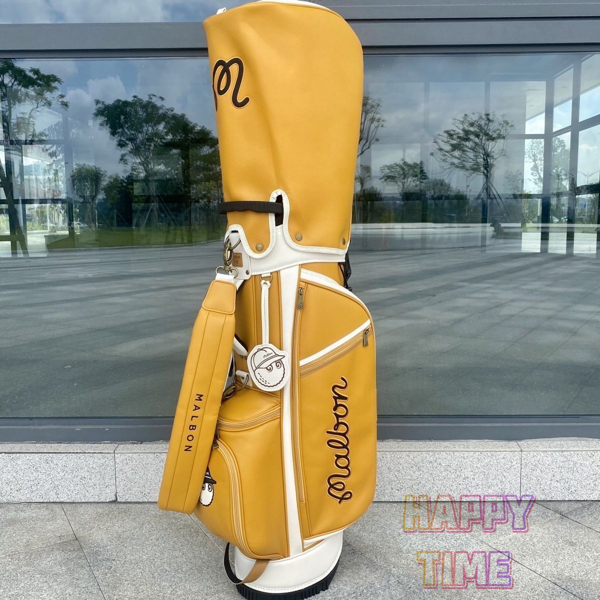 MALBON GOLF イエロー キャディバッグ スタンド ゴルフバッグ マルボン