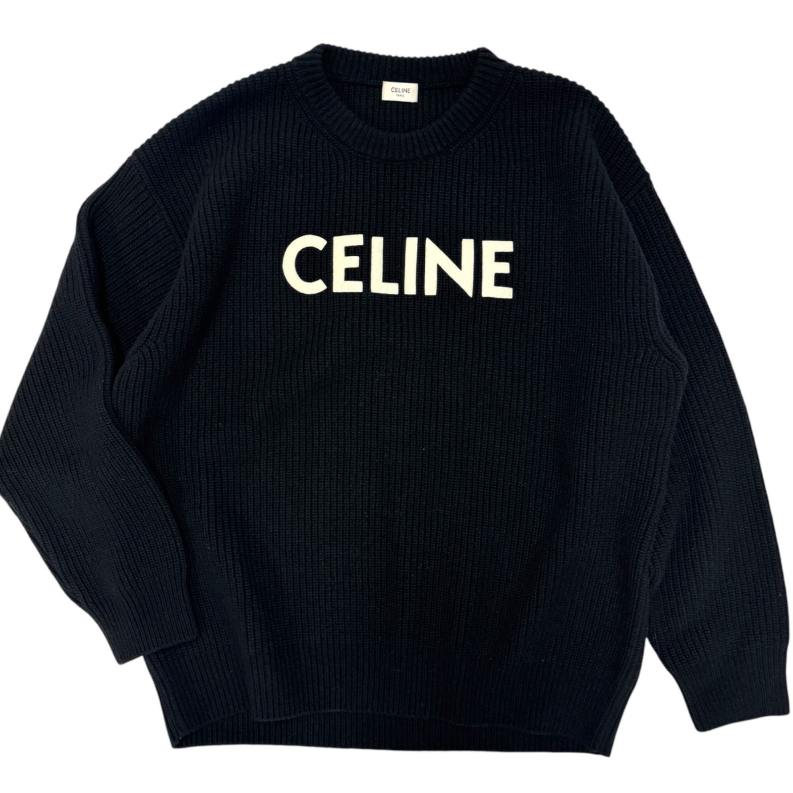 CELINE セリーヌ ロゴスウェット ニット エディスリマン 美品 21AW セリーヌバイエディスリマン CELINE ロゴワッペンオーバー