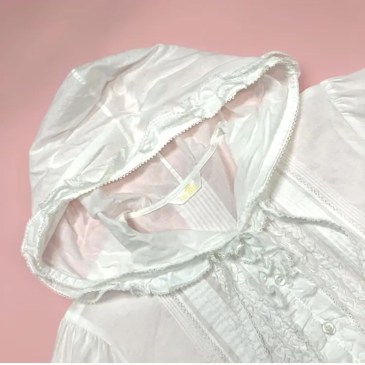 ピンクハウス 白 ピコフリル使い 綿ローンブラウス/2023年 春 - メルカリ