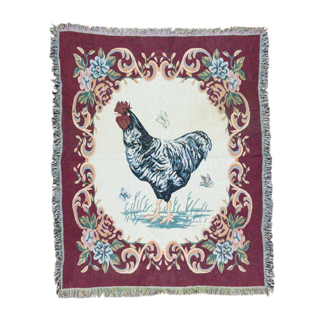 vintageラグ カーペット チキン アニマル フラワー トップ 1022