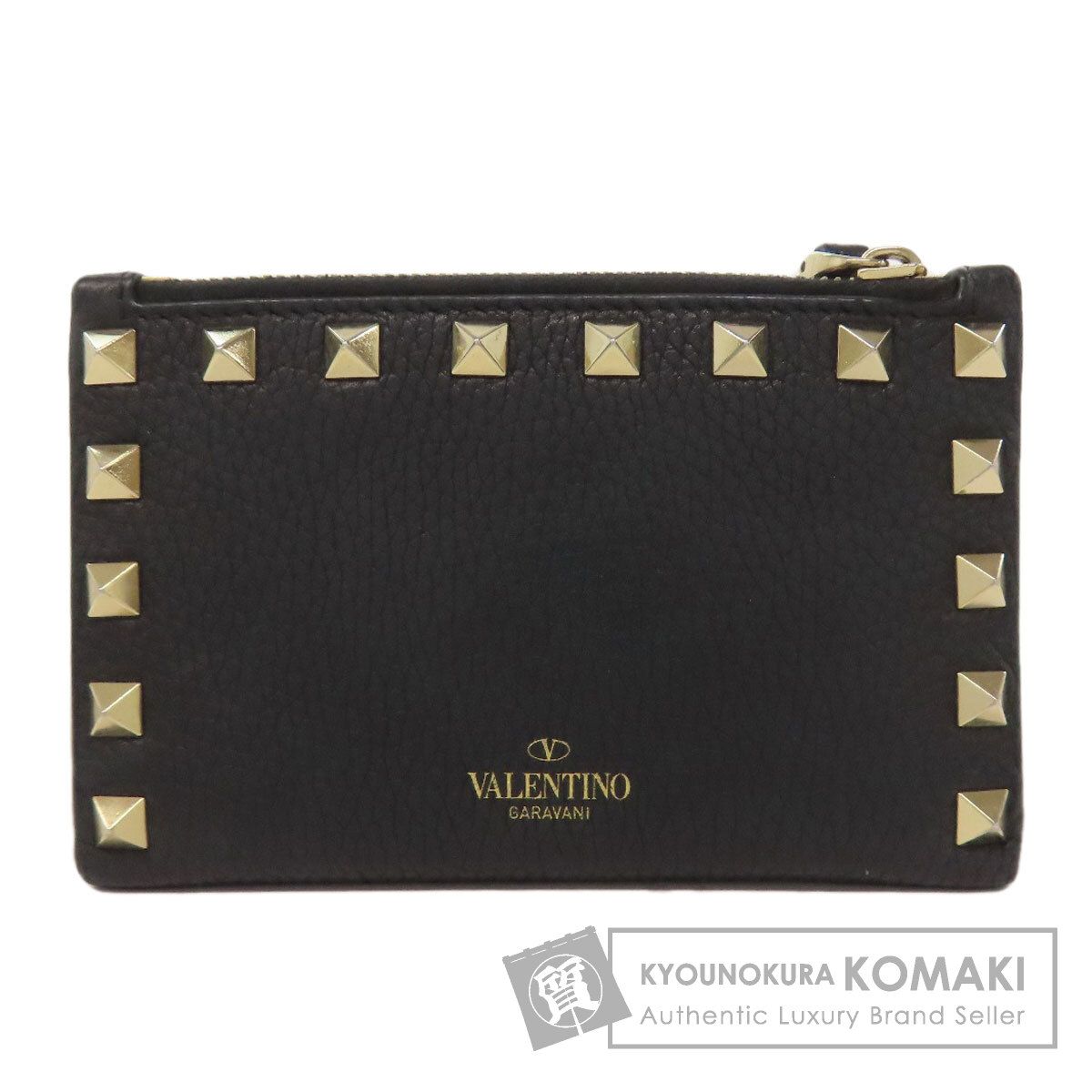 VALENTINO バレンティノ スタッズ 二つ折り財布 小銭入れあり レザー レディース
