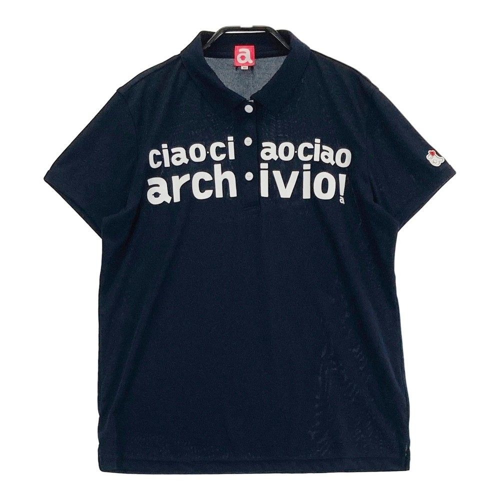 archivio - coco 中古 アルチビオ archivio レディース 半袖ポロシャツ 38(M) 黒  ブラック 未使用品 レディース アルチビオ archivio 半袖ポロシャツ 40(L