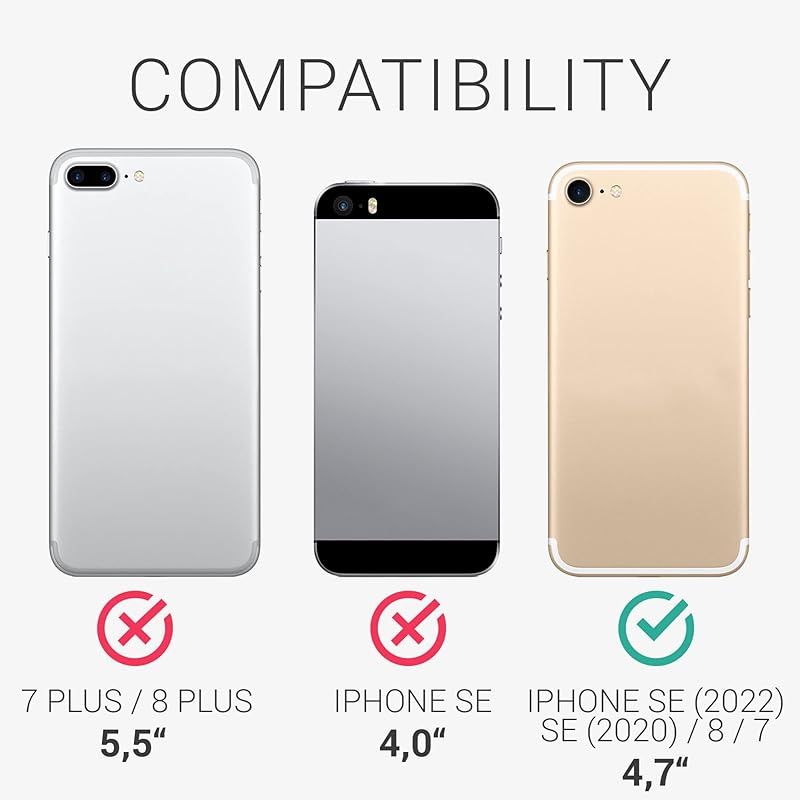 kwmobile Apple iPhone SE3 / iPhone SE2 / iPhone SE (2022) / iPhone SE (2020) / iPhone 8 / iPhone 7対応 ケース - TPU クリア シリコン スマホケース 落下防