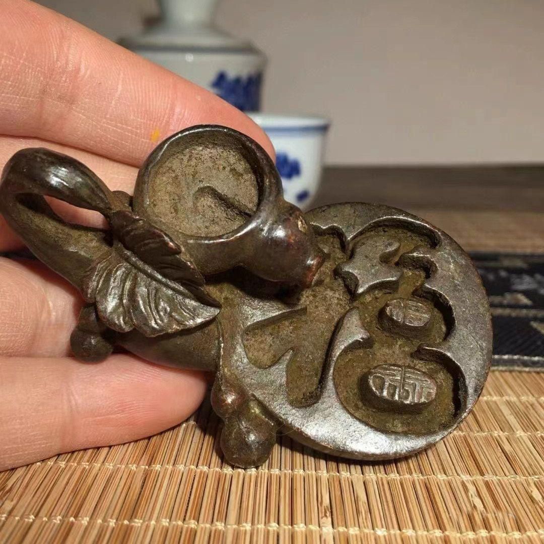 銅細工 瓢?福字倒流香炉 香道具 装飾品 工芸品 美術品 置物