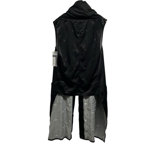リミフゥ LIMI feu タグ付き ドット柄 総柄 ロングベスト ジレ ショールジャケット Sサイズ ブラック  レディース リミフゥ LIMI feu タグ付き ドット柄 総柄 ロングベスト ジレ