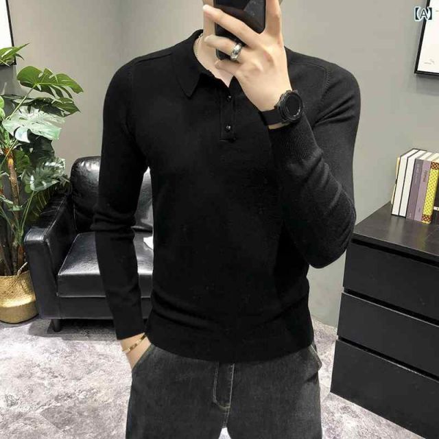 [M0]メンズ ファッション 服  オシャレ シンプル 大人 かっこいい 大きいサイズ ストリート 紳士服  長袖 セーター 秋 韓国 スタイル トップス 薄手 ウール カジュアル ポロ シャツ