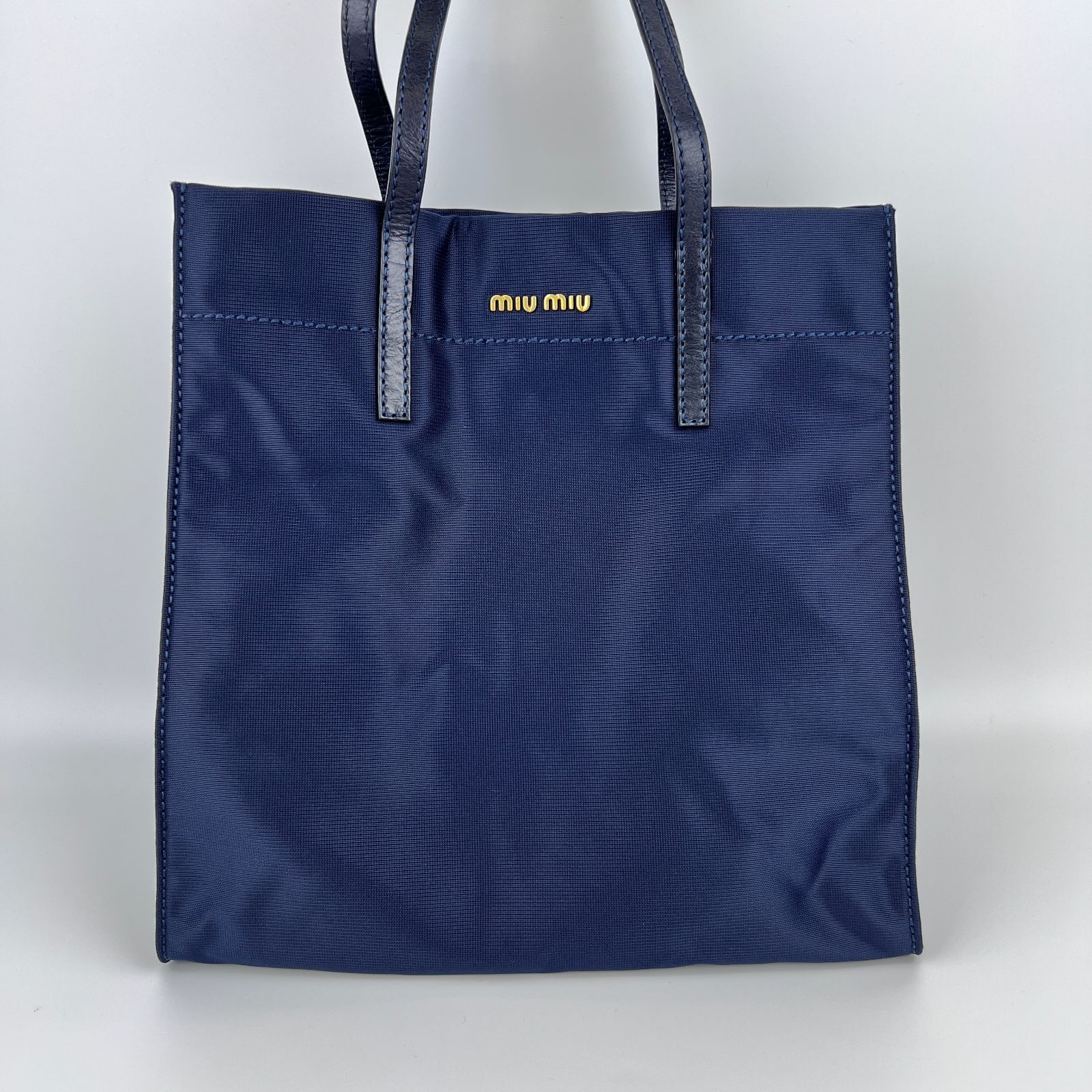 miumiu★ミュウミュウ★ナイロンバッグ★ヴィンテージ 中古】miumiu ミュウミュウ トートバッグ ネイビー ナイロン