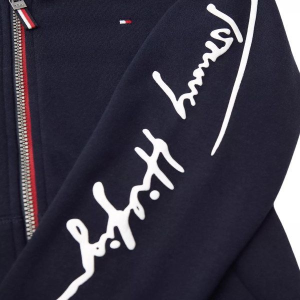 トミーヒルフィガー カーシブロゴ裏起毛フルジップパーカー STEELWINDOWSANDDOORS_COM