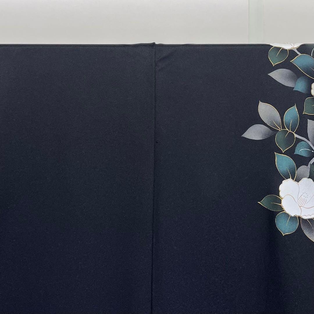 訪問着 椿の花 観世水模様 金彩 黒色 ガード加工 K-3848 - メルカリ 