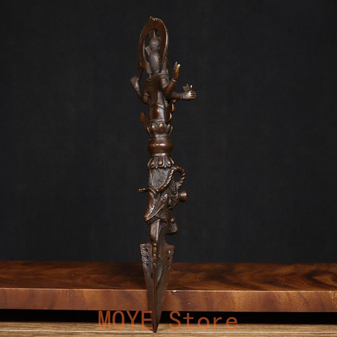 銅製 法器 象鼻金剛降魔杵 招財 辟邪 開運 装飾品 工芸品 置物zw0829