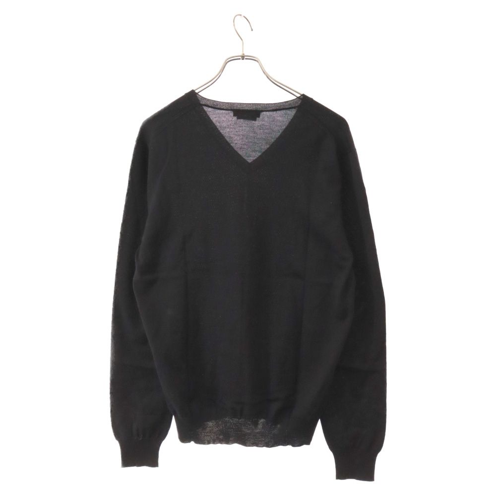 PRADA (プラダ) Vネック ウール ニット セーター ブラック UMN478