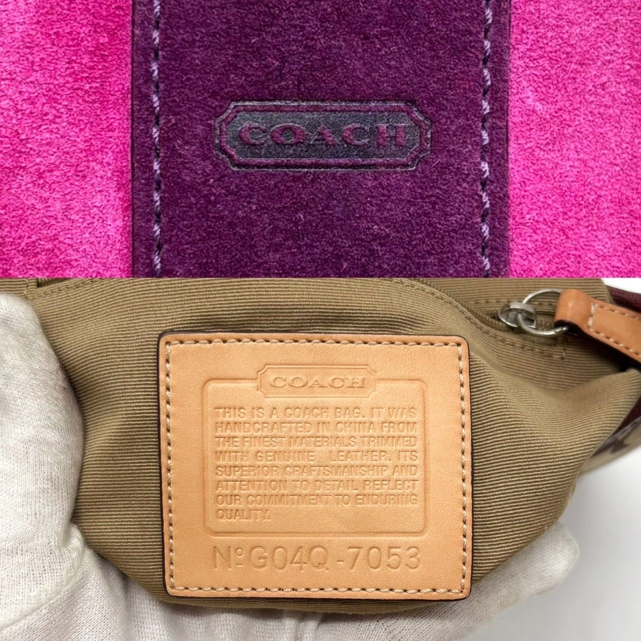 COACH スエード ワンショルダー アクセサリーポーチ ベージュ マルチカラー COACH スエード ワンショルダー アクセサリーポーチ ベージュ