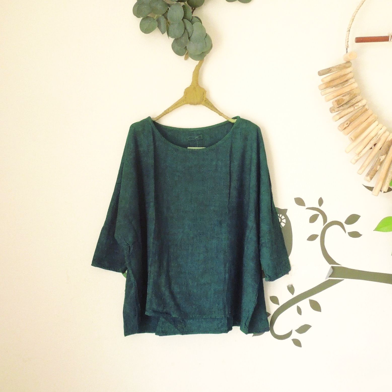 asana HEMP100% テロテロ カットソー草木染めマンゴーインディゴ