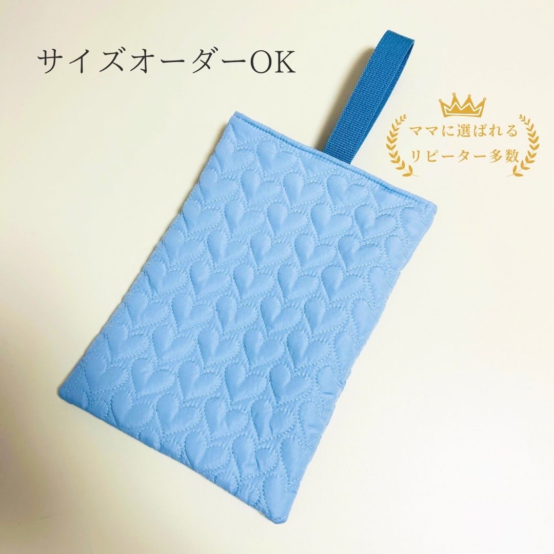 りな様　コップ袋　上履き袋　ヌビ　ハート　キルト　キルティング 送料無料》 ぷっくりハート リボン ハートキルト キルティング