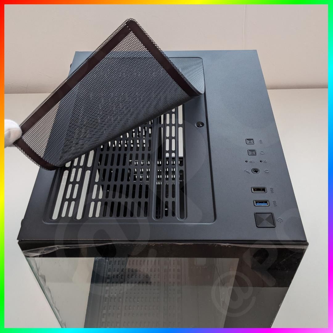 黒 PCケース 2面ガラス WJCOOLMAN MINI PC CASE ゲーミングPC 自作PC M-ATX MINI-ITX 支柱無し ケースファン7個搭載 水冷240対応 グラフィックボード長330㎜対応 CPUクーラー高157㎜対応