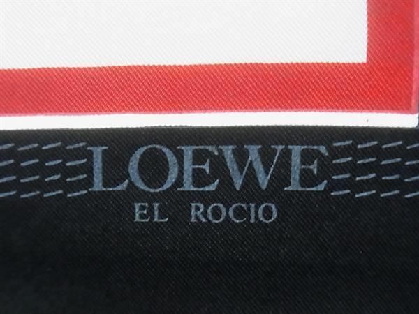 難あり LOEWE ロエベの大判スカーフ シルク100% □美品□ LOEWE ロエベ シルク100% 総柄 大判 スカーフ ストール