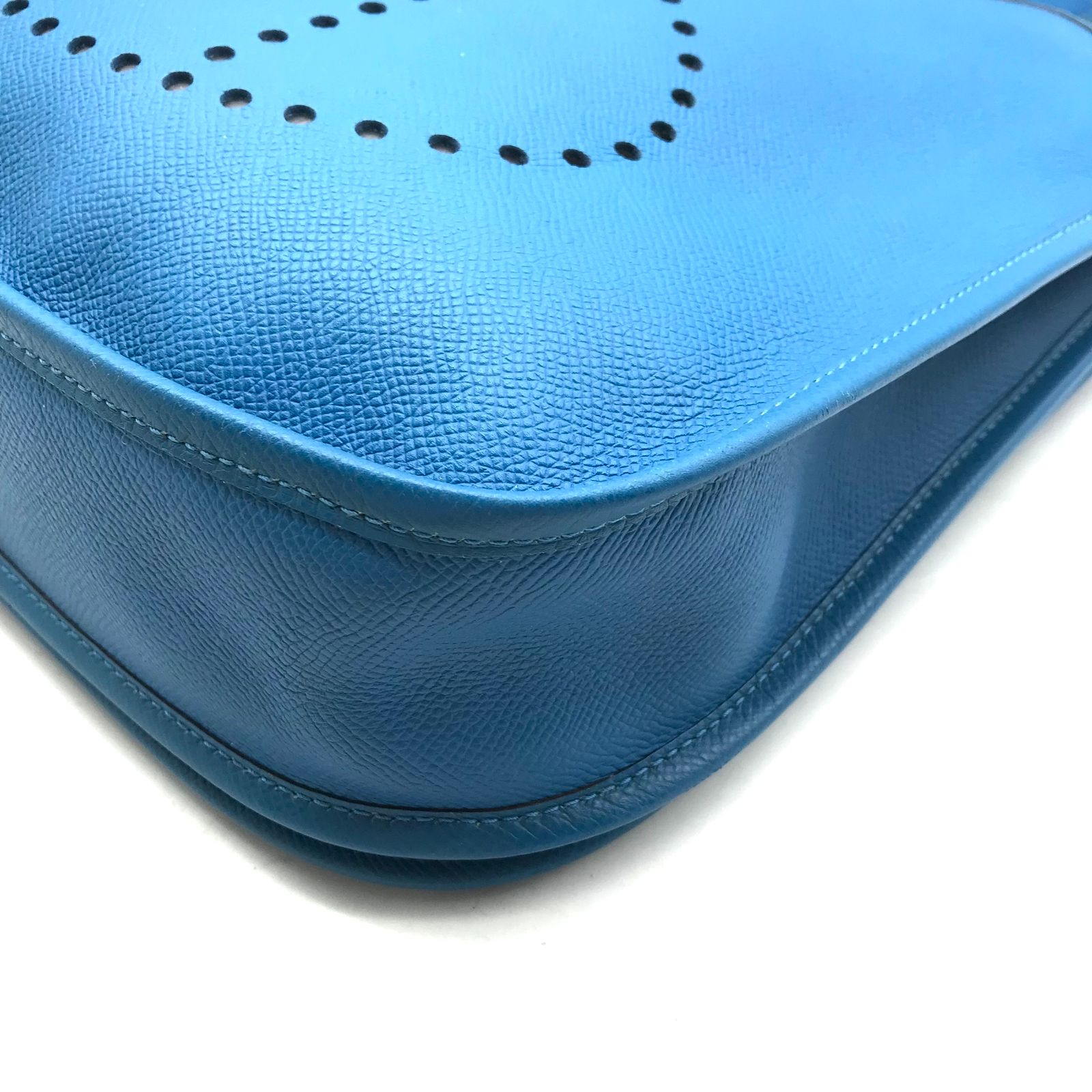 美品 HERMES エルメス エブリン 3PM エプソン ブルーイドラ P金具 シカクo刻印 ショルダー バッグ k671 HERMES エルメス エブリン 3PM エプソン ブルーイドラ P金具 シカクo