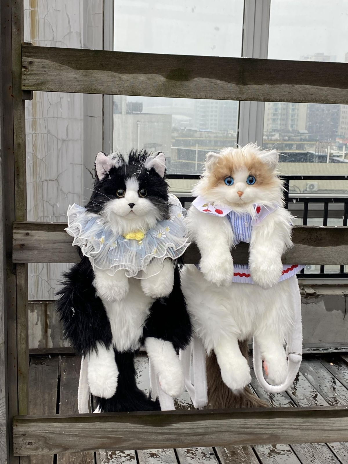 Chongker ハンドメイド リアルな猫型リュック 猫のぬいぐるみペット