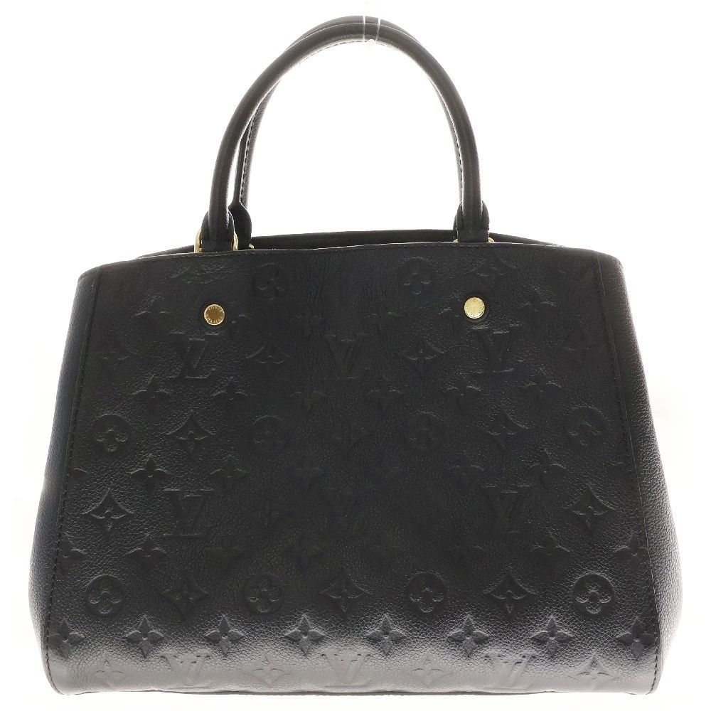 LOUIS VUITTON ルイヴィトン モノグラム アンプラント モンテーニュMM 2WAYレザーショルダーバッグ ハンドバッグ ブラック M41048