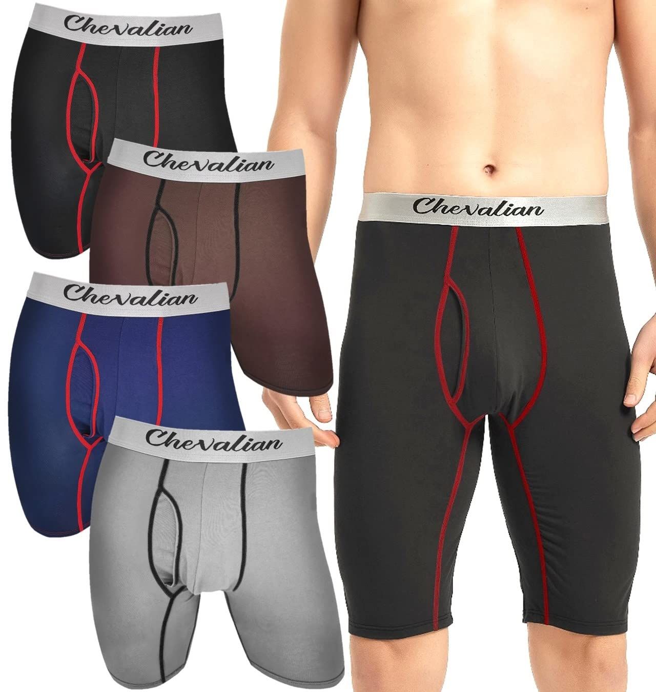 パンツスーツ　接写 シュバリアン] 股擦れ防止 ロングボクサーパンツ セット メンズ またズレ防止 またづれ防止 ボクサーブリーフ ボクサーパンツ ボクサー 下着  インナー スポーツ ブランド 紳士 パンツ ブリーフ 男の子 男 ギフト 冬 プレゼント [4枚セット] [S] - メルカリ
