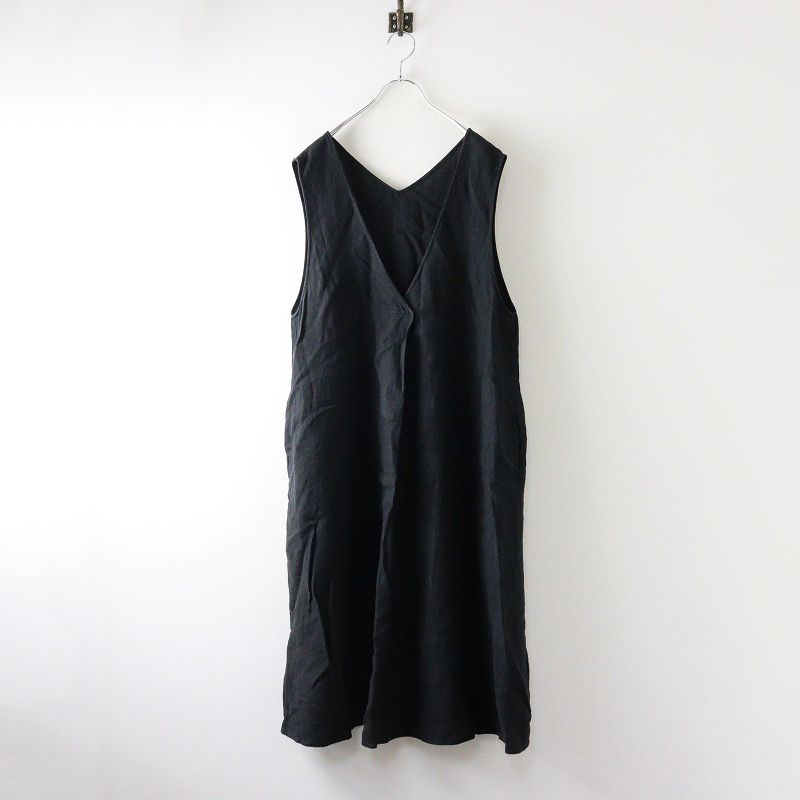 ジャーナルスタンダードラックス リネンワッシャーワンピース黒 セール】リネンワッシャー Vネックノースリーブワンピース