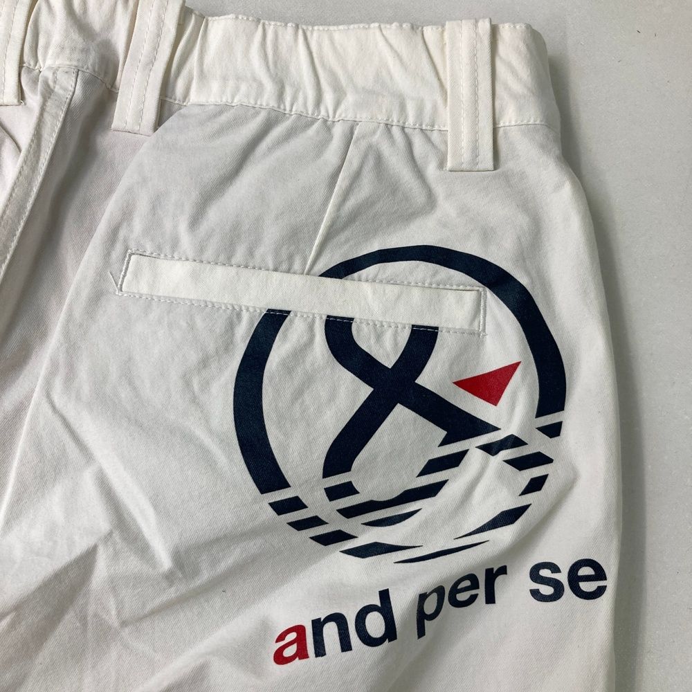 サイズ：M AND PER SE アンパスィ ストレッチパンツ 裏地付 ホワイト系