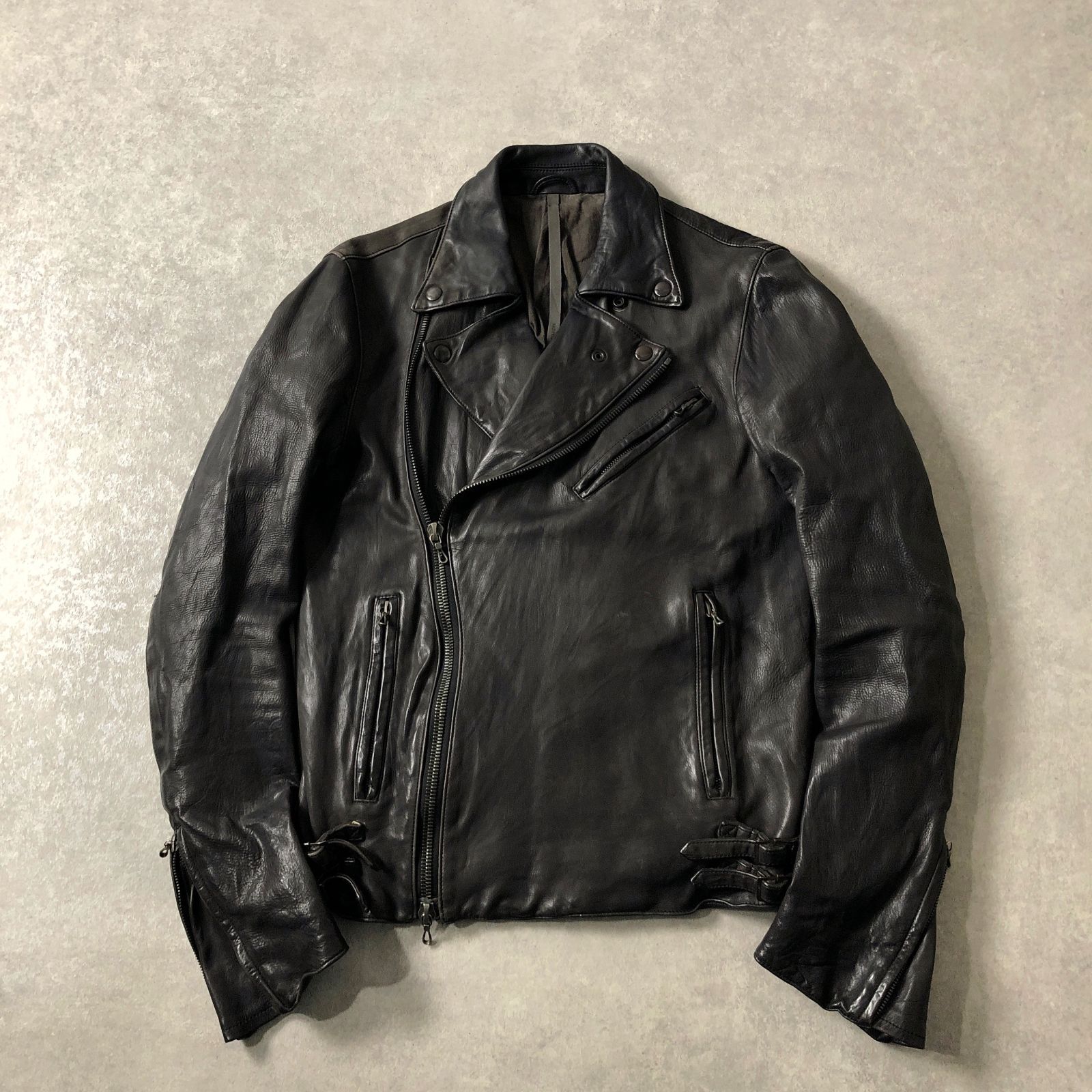 ATTACHMENT ラムレザー ririジップ ライダースジャケット ブルゾン