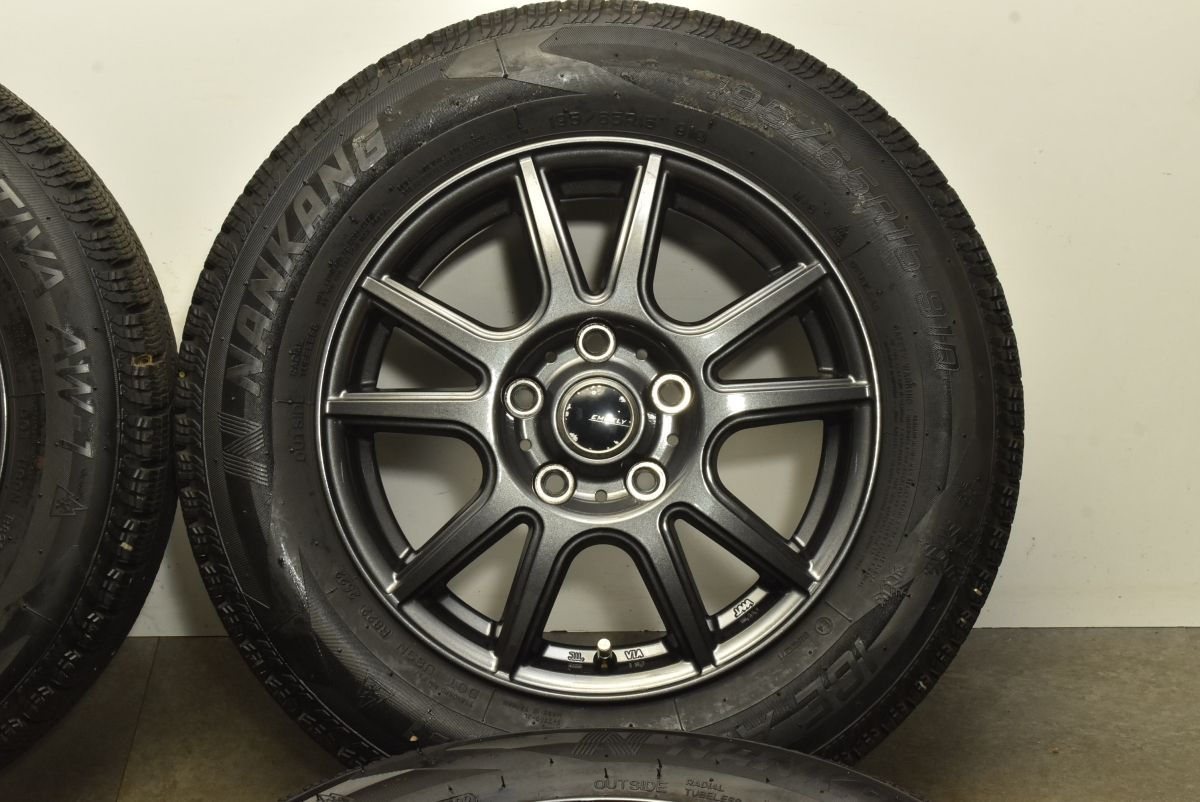 欠品あり バリ溝 EMBELY 15in 6J 53 PCD114.3 製 ナンカン アイスアクティバ AW-1 195 65R15 ノア ヴォクシー ステップワゴン プレマシー 高品質
