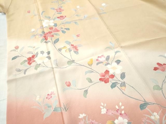 平和屋着物○訪問着 友禅 作家物 枝花文 暈し染め 正絹