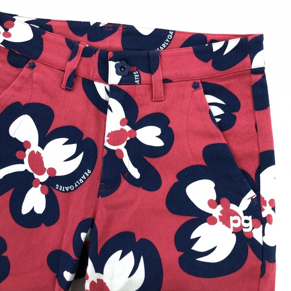 ☆特価☆【美品】パーリーゲイツ パンツ ピンク×ネイビー 花柄