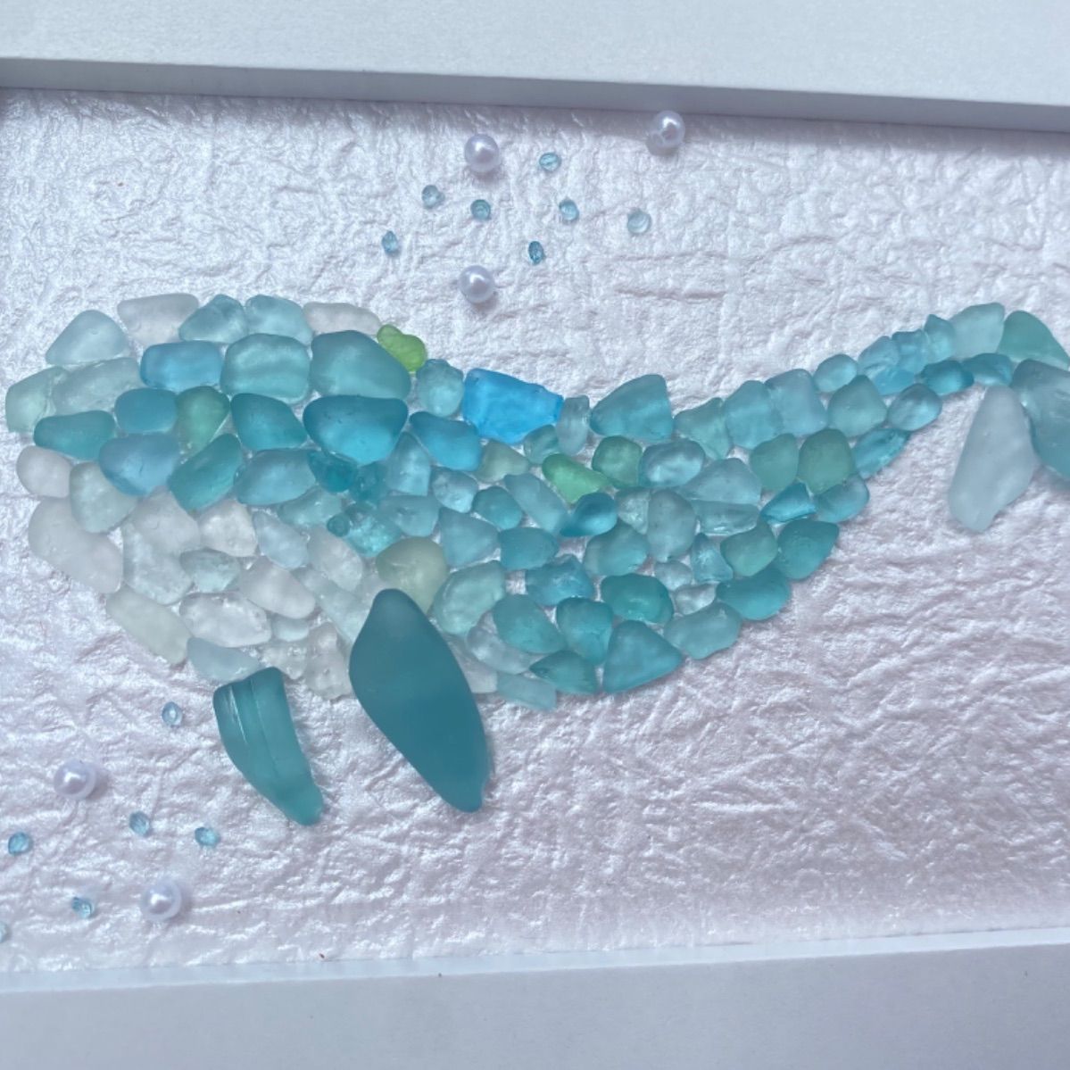 シーグラスアート クジラ ハンドメイド - メルカリ