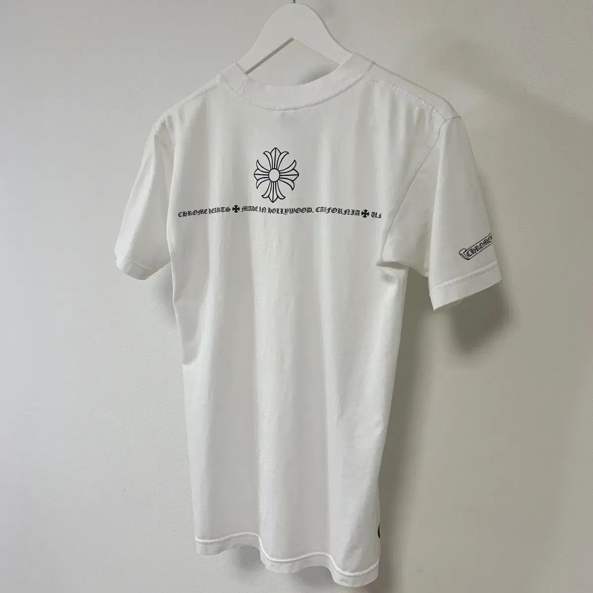 S クロームハーツ CH プラス 7 クロス 馬蹄 Tシャツ 白