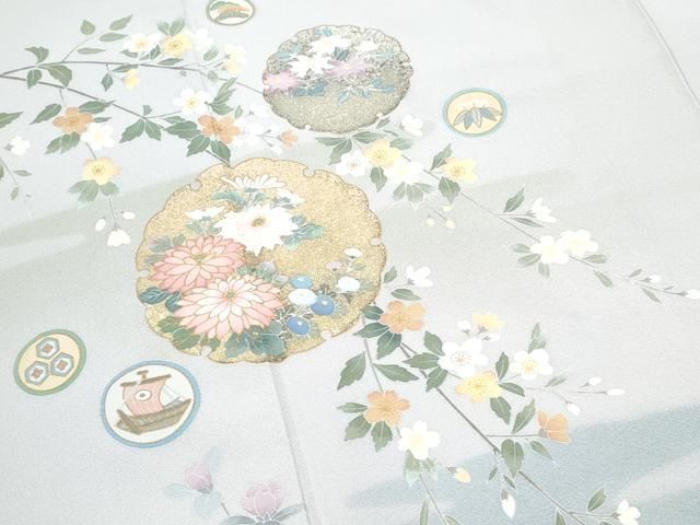 平和屋着物○訪問着 雪輪花文 暈し染め 金彩 正絹 逸品 CAAY9406th