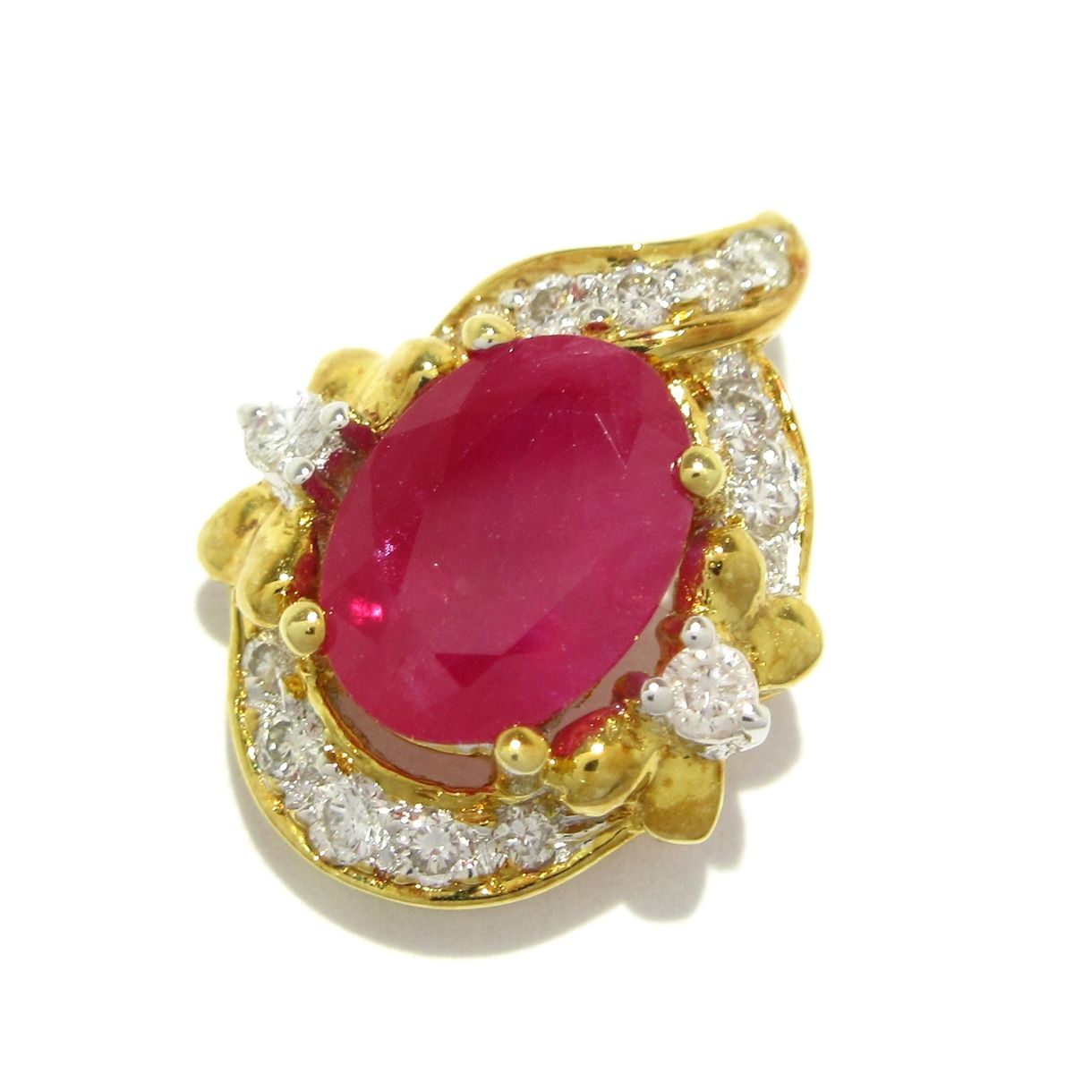 Unbranded ノーブランド ペンダントトップ K18YG×ダイヤモンド×ピンク 総重量 1.5g 1.08刻印