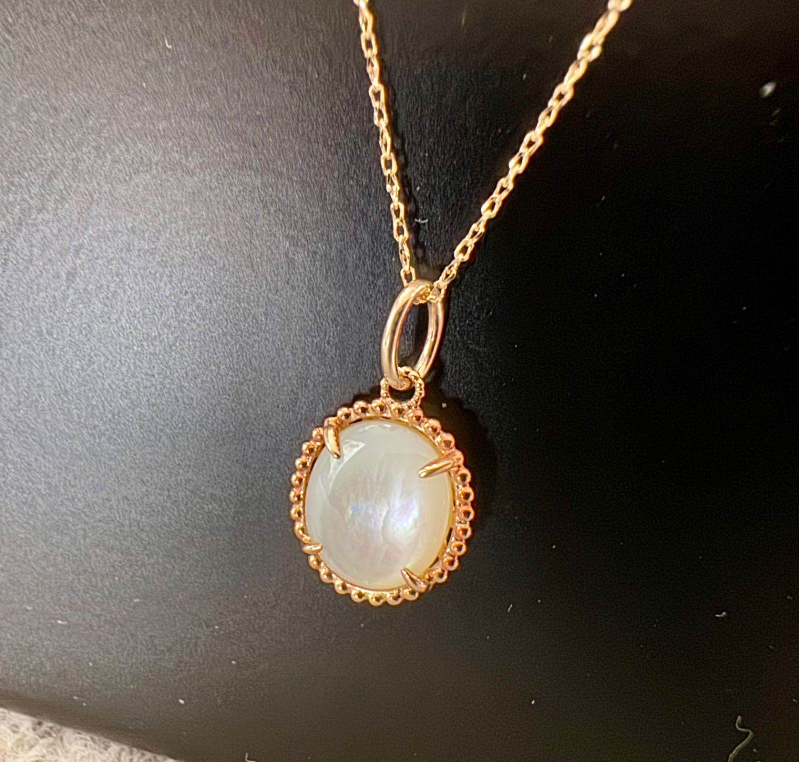 アガット◇レモンクォーツ×白蝶貝*リバーシブルチャーム*agete K10