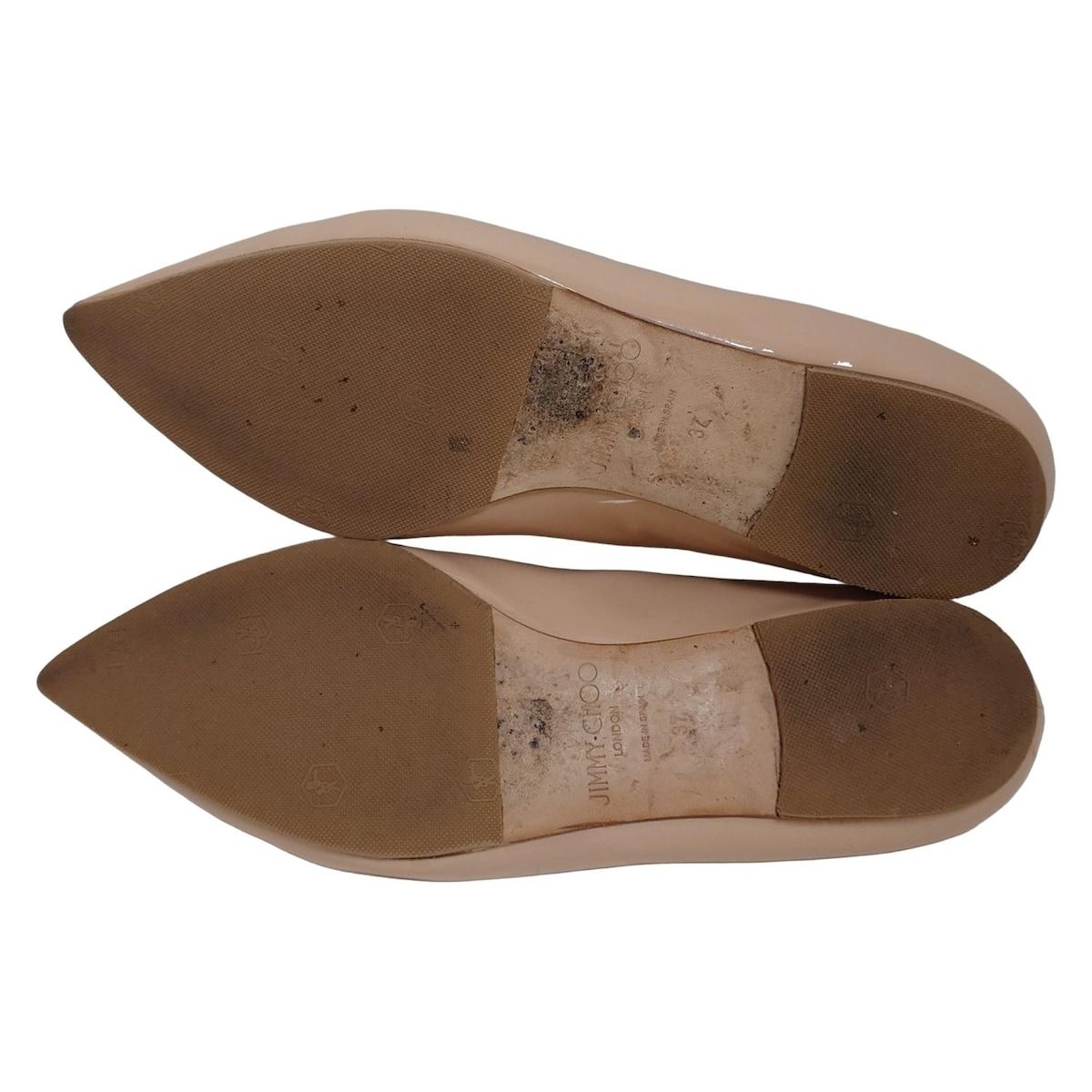 JIMMY CHOO ベージュ フラットシューズ 37½ JIMMY CHOO(ジミーチュウ) フラットシューズ 37 レディース