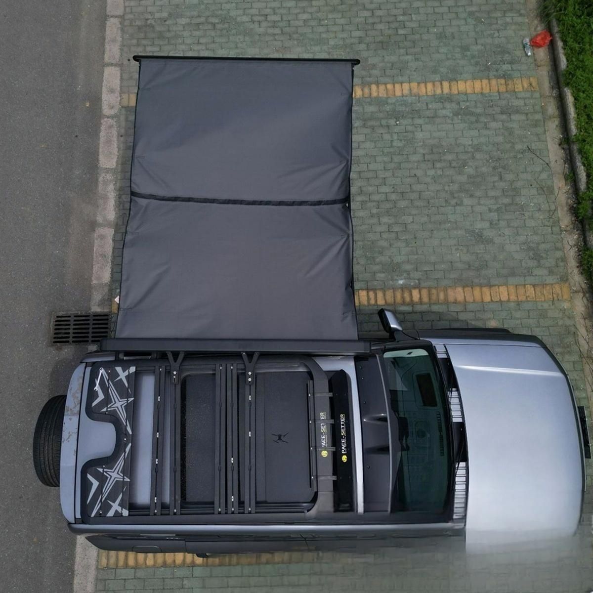 車用 サイドオーニング タープテント 黒遮光仕様 サイドタープ シェード キャンプ用 車中泊 アウトドア 日除け|5.21