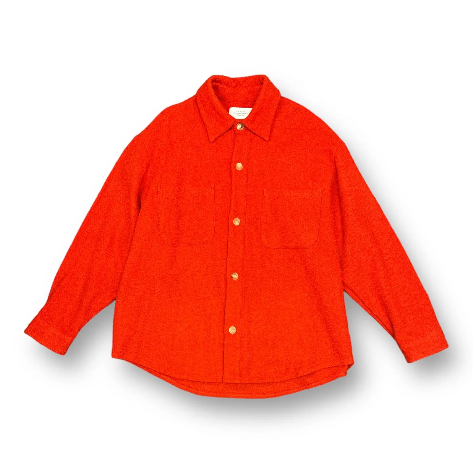 定価46200円 UNUSED アンユーズド Alpaca Tweed Shirt US2281 Orange