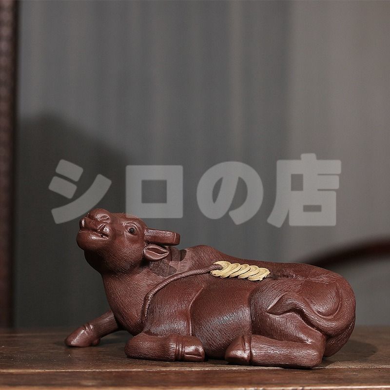 牛 ウシ 干支 干支飾り 紫砂 置物 オブジェ 精密細工 縁起物 運勢アップ インテリア オフィス 玄関 恋愛運 開運 お守り 魔除け 幸運 金運 健康運 インテリア リビング